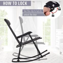 OUTSUNNY Folding Rocking Chair Grey -GardenChic Elegant Shop 1654683917 79309500 ajp1qhi6n2rwr028