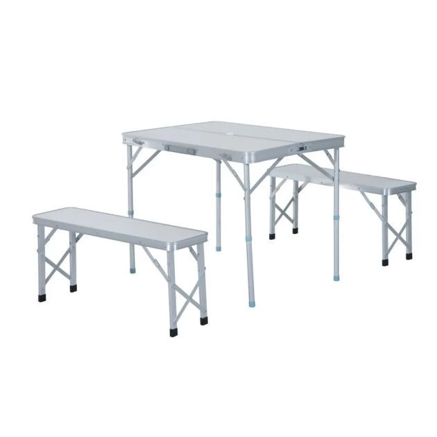 OUTSUNNY Foldable Picnic Bench Set Aluminium 3 Piece 5 OUTSUNNY Foldable Picnic Bench Set Aluminium 3 Piece - Image 3