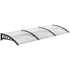 OUTSUNNY Door Canopy Polycarbonate Black 3m -GardenChic Elegant Shop 1654685126 66173100 jvy2r1uxzpw1w1hs