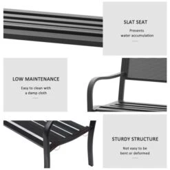 OUTSUNNY Garden Bench Furniture Steel Black 120cm 15 OUTSUNNY Garden Bench Furniture Steel Black 120cm -GardenChic Elegant Shop 1654685802 40580400 ujemhhhwlwtt92nb