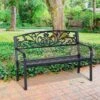 OUTSUNNY Garden Bench Steel Black 2 Seater -GardenChic Elegant Shop 1654863554 97170100 hgfx9zptrdbhdhre