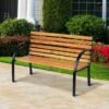 OUTSUNNY Garden Bench Steel Wooden 2 OUTSUNNY Garden Bench Steel Wooden -GardenChic Elegant Shop 1654863799 67604900 sqcj3zcar1ahiza6