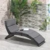 OUTSUNNY Swinton Rattan Sun Lounger Grey