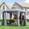 OUTSUNNY 2 Tier Garden Gazebo Grey 2m