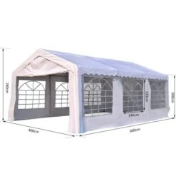 OUTSUNNY Garden Event Marquee Steel White 6 X 4m -GardenChic Elegant Shop 1654872225 56643600 uzdf6w5zo4rr860l