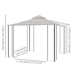 OUTSUNNY Garden Gazebo Steel Beige 3 X 3m 12 OUTSUNNY Garden Gazebo Steel Beige 3 X 3m -GardenChic Elegant Shop 1654872590 55241000 ihy01coeirhrhlia