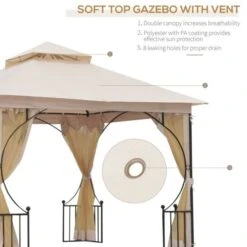 OUTSUNNY Garden Gazebo Steel Beige 3 X 3m 14 OUTSUNNY Garden Gazebo Steel Beige 3 X 3m -GardenChic Elegant Shop 1654872591 61849800 qulbtvrbb4lbmcsx