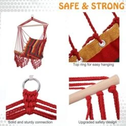 OUTSUNNY Hammock Chair Multicolour 1 Seater -GardenChic Elegant Shop 1654877647 34065600 yovx2r0zadvmk7vm