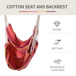 OUTSUNNY Hammock Chair Red 1 Seater -GardenChic Elegant Shop 1655305852 50296300 s0butfdvynorepmf