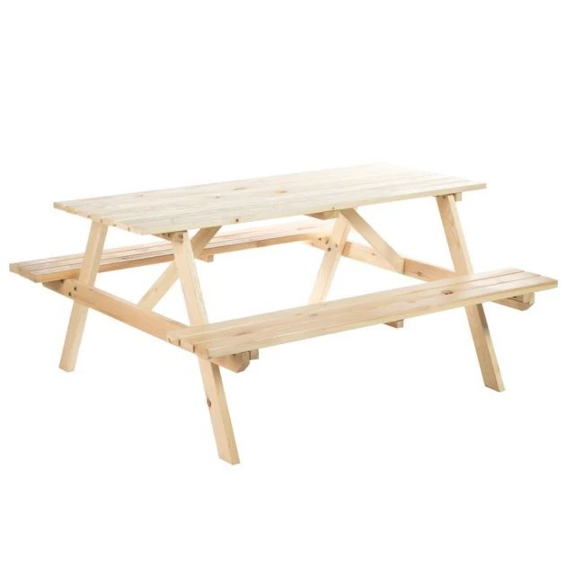 OUTSUNNY Picnic Set Wooden 4 Seater 5 OUTSUNNY Picnic Set Wooden 4 Seater - Image 3