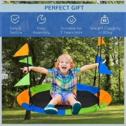 OUTSUNNY Kids Swing Seat Multicolour -GardenChic Elegant Shop 1660214252 32015000 9aqjmdnj2byp5hjr