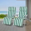 OUTSUNNY Folding Recliner Chairs Green Pack Of 2