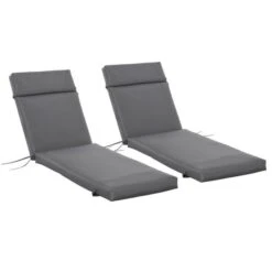 OUTSUNNY Non Slip Lounger Seat Pads Grey Pack Of 2 -GardenChic Elegant Shop 1660227652 58241900 ysboyrwn0gjslmtu