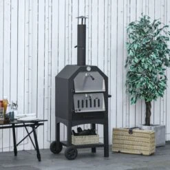 OUTSUNNY Stainless Steel Charcoal Pizza Oven