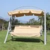 OUTSUNNY Garden Swing Bench White 3 Seater