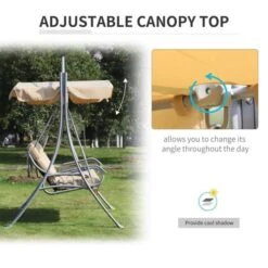 OUTSUNNY Garden Swing Bench White 3 Seater -GardenChic Elegant Shop 1660290846 36698600 h6wcux4et85ovcsy