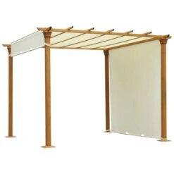 OUTSUNNY Steel Frame Pergola Beige