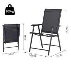 OUTSUNNY Foldable Textaline Garden Chairs Black Pack Of 2 10 OUTSUNNY Foldable Textaline Garden Chairs Black Pack Of 2 -GardenChic Elegant Shop 1660296357 77588700 smad9yymlpbuibfl