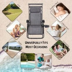 OUTSUNNY Zero Gravity Garden Deck Chair Grey -GardenChic Elegant Shop 1660298732 17895500 fblugctohyhxhr6v