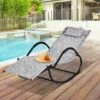 OUTSUNNY Zero Gravity Rocking Garden Deck Chair Grey