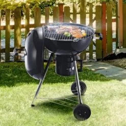 OUTSUNNY Freestanding Charcoal BBQ Black