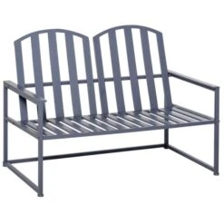 OUTSUNNY Steel Garden Bench Grey -GardenChic Elegant Shop 1660300063 09030700 ipu5ekx4kkzll04e