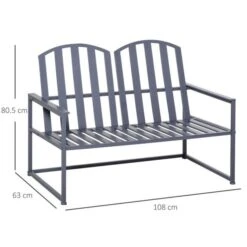OUTSUNNY Steel Garden Bench Grey -GardenChic Elegant Shop 1660300064 47359500 8famqjab9qaqwdxu
