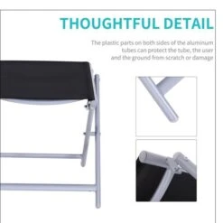 OUTSUNNY Aluminum Textaline Chair Black -GardenChic Elegant Shop 1660301472 11877000 svnmlkgfk9wjoet1