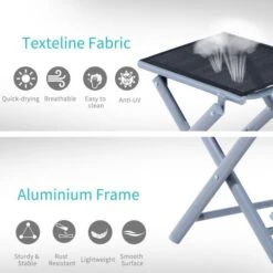 OUTSUNNY Aluminum Textaline Chair Black -GardenChic Elegant Shop 1660301474 52831200 nbgbzmp6giw9ibe6