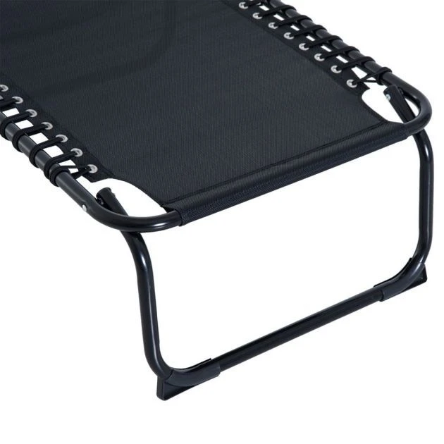 OUTSUNNY Folding Sun Lounger Black 10 OUTSUNNY Folding Sun Lounger Black - Image 8