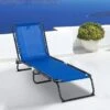 OUTSUNNY Folding Sun Lounger Blue