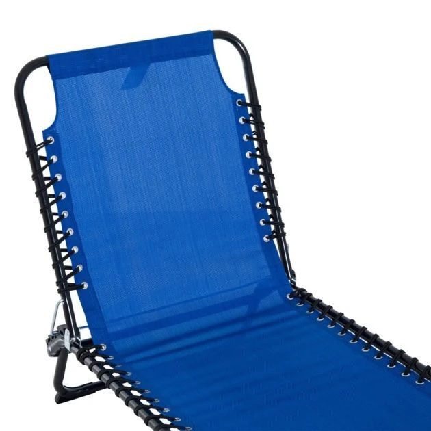OUTSUNNY Folding Sun Lounger Blue 9 OUTSUNNY Folding Sun Lounger Blue - Image 7