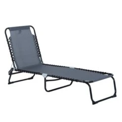 OUTSUNNY Folding Sun Lounger Grey 11 OUTSUNNY Folding Sun Lounger Grey -GardenChic Elegant Shop 1660305283 73902000 gftxygzzrrnonnic