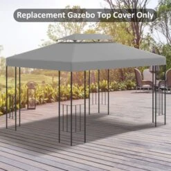 OUTSUNNY Gazebo Canopy Replacement Light Grey - 3 X 4m 12 OUTSUNNY Gazebo Canopy Replacement Light Grey - 3 X 4m -GardenChic Elegant Shop 2 1 121 18