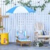 OUTSUNNY Childrens Sunlounger With Parasol Blue -GardenChic Elegant Shop 2 1 123 18