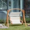 OUTSUNNY A-Frame Swing Seat With Canopy White -GardenChic Elegant Shop 2 1 123 24