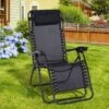 OUTSUNNY Texteline Zero Gravity Chair Black