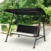 OUTSUNNY Rattan Garden Swing Black 3 Seater -GardenChic Elegant Shop 2 1 123 39