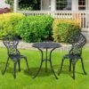 OUTSUNNY Bistro Set Aluminium Black 2 Seater