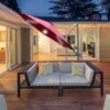 OUTSUNNY Cantilever Garden Parasol Aluminium Red 3m