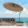 OUTSUNNY Cantilever Garden Parasol Metal Khaki 3m -GardenChic Elegant Shop 2 1 158
