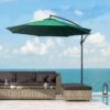 OUTSUNNY Overhanging Cantilever Banana Parasol Green 3m