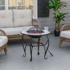 OUTSUNNY 3-in-1 Outdoor Fire Pit Table