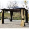 OUTSUNNY Garden Gazebo Steel Beige 3.5m -GardenChic Elegant Shop 2 1 177