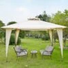 OUTSUNNY Heavy Duty Garden Gazebo Steel Beige 3.5m
