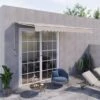 OUTSUNNY Retractable Awning Metal Cream White 2.5m 1 OUTSUNNY Retractable Awning Metal Cream White 2.5m -GardenChic Elegant Shop 2 1 184
