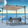 OUTSUNNY Steel Garden Pergola Beige 3m -GardenChic Elegant Shop 2 1 194