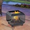 OUTSUNNY Square Steel Fire Pit Stove 44cm 2 OUTSUNNY Square Steel Fire Pit Stove 44cm -GardenChic Elegant Shop 2 1 200 18