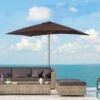 OUTSUNNY Garden Parasol Wooden Coffee 3m
