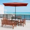 OUTSUNNY Patio Umbrella Metal Wine Red 2 X 3m